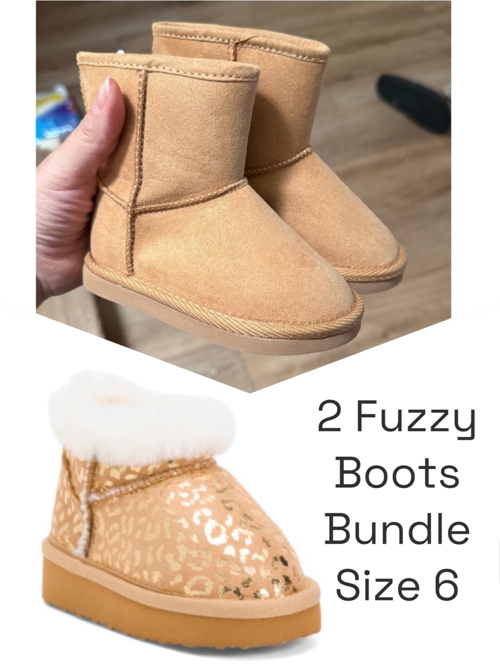 2 bootie bundle toddler size 6 Stride Rite Kids Tan Fuzzy Boots and tall boots